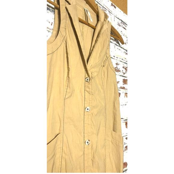 By Anthropologie Sleeveless Midi Linen + Cotton Blend Button Down Shirt Dress - Picture 8 of 14
